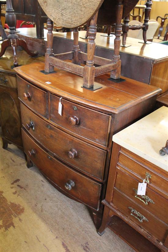 Victorian mahogany bow-fronted four-drawer chest